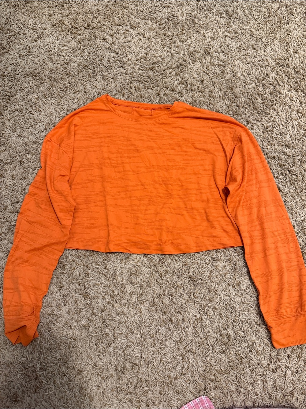 Cropped Long-Sleeve Women's Top in Bright Orange